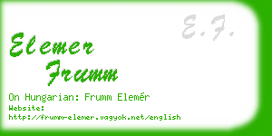 elemer frumm business card